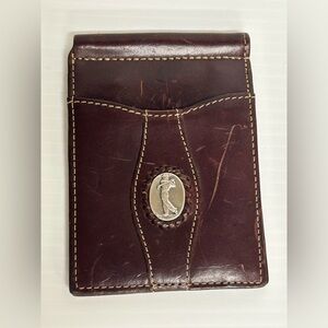 Brighton Devonshire money clip wallet Golfer Brown Leather